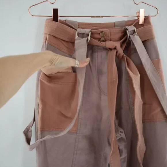 NEW Current Air New World Pant Womens Pegged Ankle Suspenders Carpenter Pockets - Picture 7 of 14
